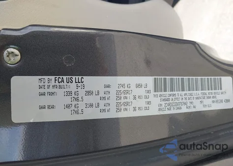 2019 Dodge Grand Caravan Sxt z USA, uszkodzony, nr VIN 2C4RDGCG5KR767042